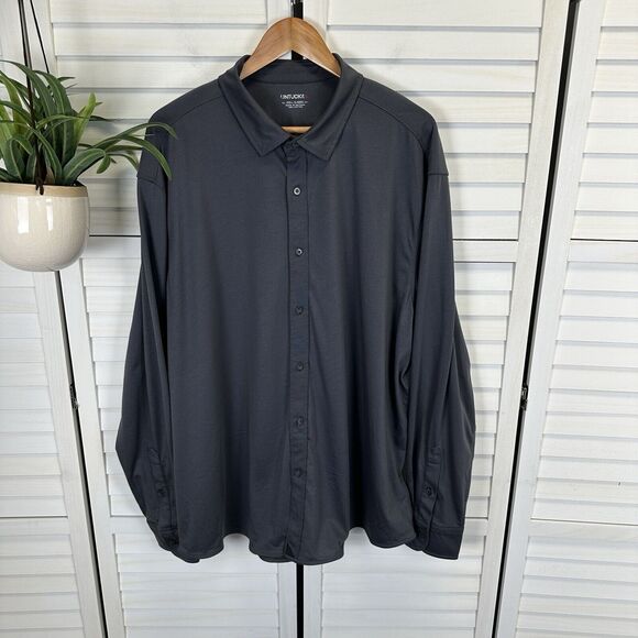 UNTUCKit Gray Huber Shirt Casual Jersey Knit Classic Button Front Mens Size XXXL - Picture 1 of 9